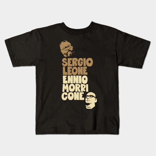 Sergio Leone and Enio Morricone - Dollars Trilogy Kids T-Shirt by Boogosh